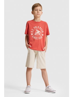 U.s. Polo Assn. Erkek Çocuk Açık Haki Şort (Örme) 50320462-VR183