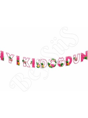 BeySüS Flamingo Temalı İyi Ki Doğdun Banner