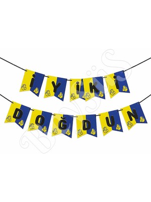BeySüS İyiki Doğdun Banner Sarı Lacivert