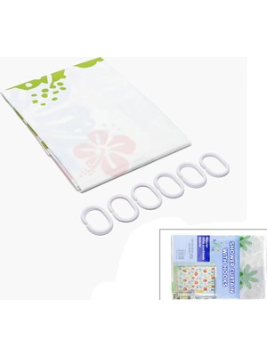 Sepetopia Pvc Duş Perdesi - Çift Kanatlı - 12 Halkalı - 90X180 cm