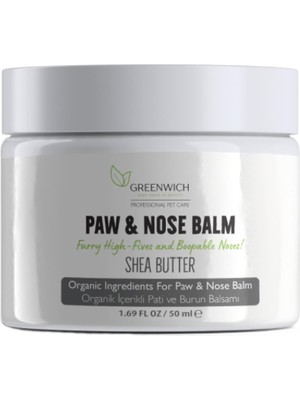 Greenwich Kedi ve Köpek Pati ve Burun Balmı 50 ml –%86,90 Organik Içerikli Vegan Bakım Balmı | Günlü