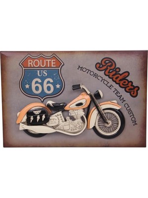 Motorsiklet Tablo Pano Vintage Dekoratif Ev Ofis Hediyelik
