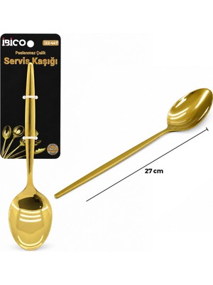 Demir Grup cc Metal Servis Kaşığı - Gold Renk - 27 cm