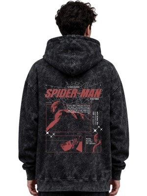 Sevbano Spider-Man Örümcek Adam Film Kahramanı Baskılı Unisex Oversize Premium Yıkamalı Hoodie Sweatshirt