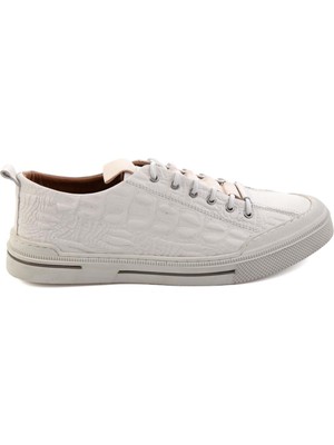 Bambi Beyaz Hakiki Deri Erkek Sneaker E01900251044