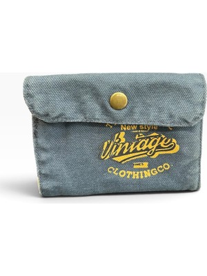 Old Cotton Cargo Vintage Bez Kumaş Unisex Cüzdan New Rialto Lacivert