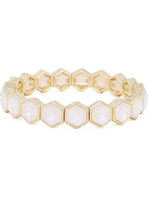 Faik Sönmez Taşlı Lastikli Gold Bileklik W27BLK005