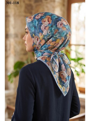 Sharell Gül Desenli Soft Pamuk Eşarp 301-118