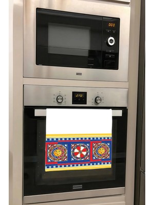Aymira Home Dekoratif Mutfak Pamuklu Fırın Havlusu Özel Desenli Etnik Model 35X50 cm Yıkanabilir