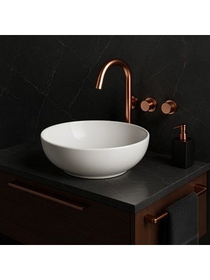 MarkEntegra Oval Beyaz Deliksiz Lavabo 42 Cm, Modern ve Şık Tasarım