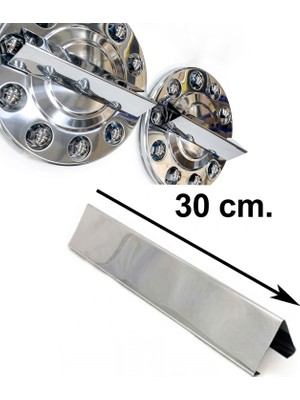 Mega Oto Market Universal Piramit Jant Kapağı Fırfırı 4'lü Set 30CM Krom Metal Profil-Piramit Fırfır