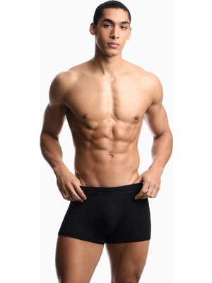 Emporio Armani Erkek Nefes Alabilen Esnek Jarse Kumaşlı Elastik Bel Bantlı Siyah Boxer EM000231 AF25034-UC001