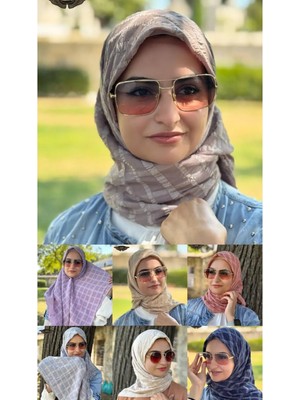 ALDAIYR 7 Jakarlı Pamuk Caz Eşarp 120X120 Pamuk Ikinci Desen