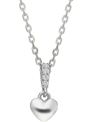 Eva Pırlanta Taşlı Kalp Kolye 718003 Silver