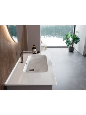 MarkEntegra Canlı Turkuaz Renkli Etajerli Lavabo 80X47 cm Ekstra Depolama Alanı