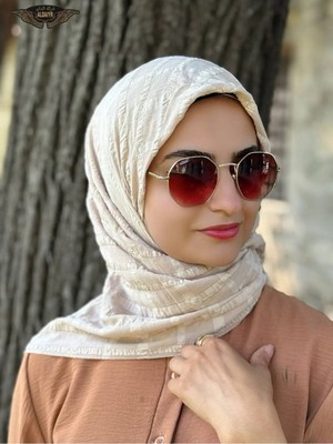 ALDAIYR Jakarlı Pamuk Caz Eşarp 120X120 Pamuk Ikinci Desen