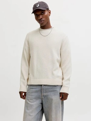 Jack & Jones Erkek Jornorrebro Catskılls Knıt Crew Neck Sn Beyaz Kazak -12293244