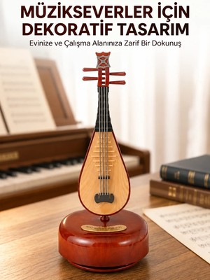 Renas Store Klasik Ud Figürlü Melodili Müzik Kutusu Şık Hediyelik