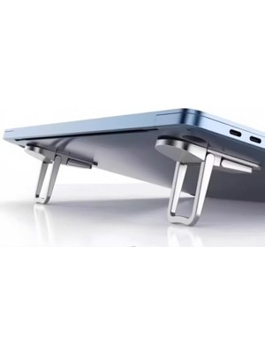 Bg Store 2'li Paket Ayarlanabilir Laptop Standı - 2 Kademeli Ergonomik Yükseltici, Katlanabilir Taşınabilir Notebook Tutucu, Kaymaz Silikon Pedli Hafif Dizüstü Bilgisayar Standı