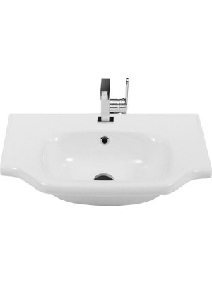 MarkEntegra Yeni Klasik 65 cm Etajerli Turkuaz Seramik Lavabo