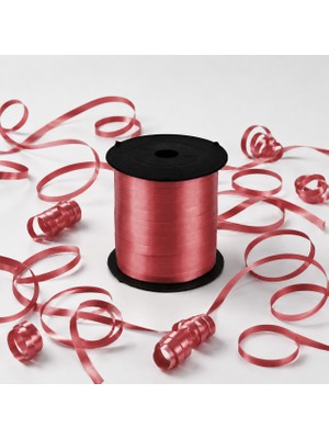 Alet Çantam Kırmızı Renkli Rafya Şerit Kurdele Rabant Balon Hediye Paketi Ipi Süsleme Şeridi 8mm x 200MT