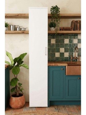 Haus Modüler Masal,6 Raflı Tek Kapak Dolap Elbise Dolabı Kazak Dolabı Kıyafet Dolabı Gömlek Dolabı Kışlık Dolabı Beyaz