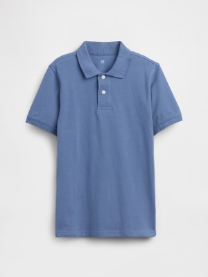 Gap Erkek Çocuk Açık Mavi Pique Polo T-Shirt