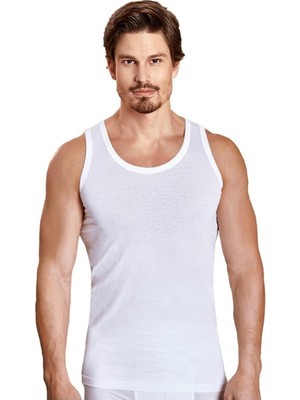 Berrak Erkek Beyaz 5'li Paket Askılı Atlet-Beyaz-4xl