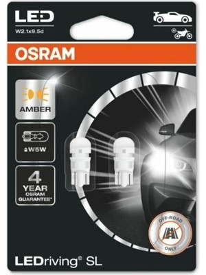 Hepta Collection Osram T10 LED Turuncu Dipsiz WY5W Park ve Sinyal Ampülü 4 Yıl Garantili 2827-02B