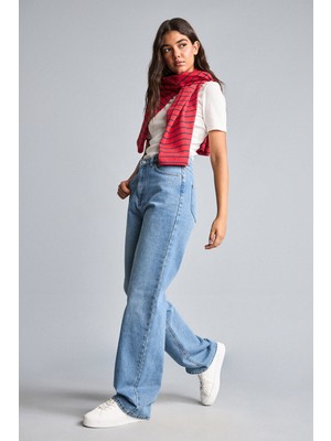 DeFacto 90's Wide Leg Yüksek Bel Boru Paça Jean Pantolon H6904AX26AU