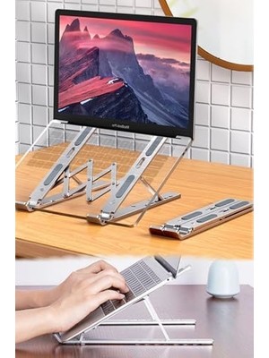 Bg Store Dizüstü Laptop Yükseltici Alüminyum Stand, Tek Beden, CHRMK12967, Gümüş, Erkek