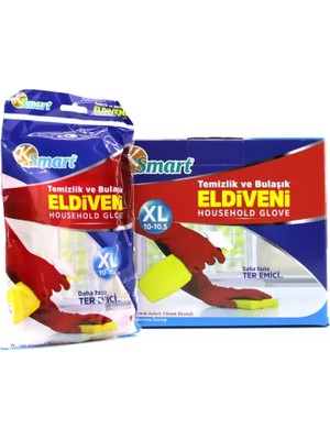 Xl Beden Temizlik ve Bulaşık Eldiveni - Doğal Pamuk Astarlı - Plastik Midastech