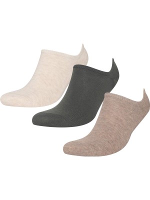 DeFacto Erkek Basic Düz Görünmez 3'lü Pamuklu Sneaker Çorap K4595AZNS