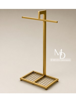 MD Vitrin Dekorasyon Gold Boyalı T Orta Stand Dayanıklı Modern Tasarım