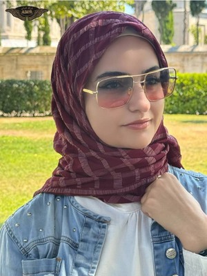 ALDAIYR Jakarlı Pamuk Caz Eşarp 120X120 Pamuk Ikinci Desen