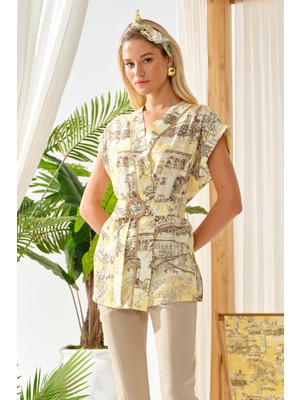NaraMaxx Kolsuz Desenli Kimono