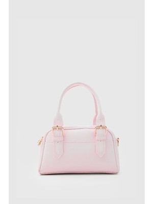 Shule Bags Saffiano Ayarlanabilir El ve Çapraz Çanta Pudra Pembe