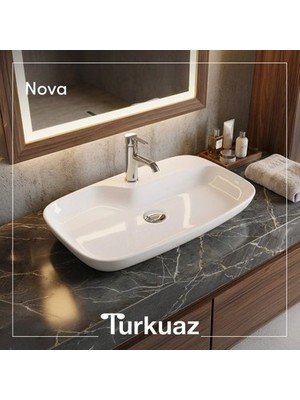 MarkEntegra 70X43 cm Tezgah Üstü Turkuaz Seramik Seçeneği