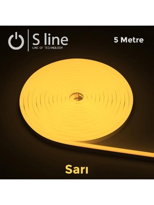 Renas Store Amber Sarı Serit LED12V 2835 Neon 120D.5METRE