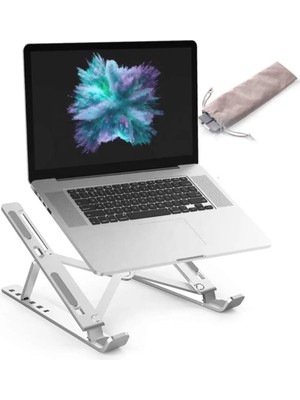 Bg Store ILKA07 Taşınabilir 7 Kademeli Laptop Stant Bilgisayar Stant Notebook Stant Tüm Laptoplarla Uyumlu Bilgisayar Standı Taşınabilir Metal Kaymaz Stant Dizüstü Bilgisayar Stantı