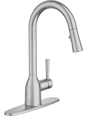 Moen Adler 87233SRS Spot Dirençli Paslanmaz Çinko Aşağı Çekmeli Mutfak Bataryası Güç Temizleme, Düğm