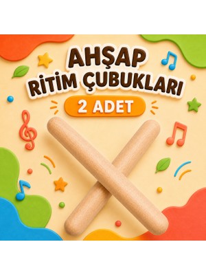 Circle Toys Doğal Ahşap Ritim Çubukları 2’li Çocuk Müzik ve Ritim Oyuncağı (2 Adet)