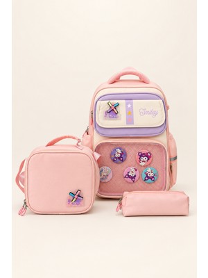 Ççs Kids Kız Çocuk Ilkokul Okul Çantası Beslenme Çantası Kalemlik 3'lü Set Ortopedik Pembe 51974