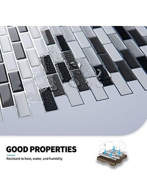 Bg Store ART3D Tabakalar ve Çıkartma Backsplashes Fayans Vinyl Mutfak Duvar Stikers, 6 Adet, Vinil, A 01, 12IN x 12IN