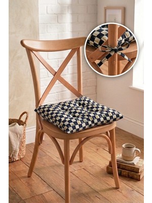 Dekomod 1 Adet Dijital Baskılı Bağcıklı Pofidik Sandalye ve Piknik Minderi Çok Amaçlı 40X40CM