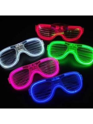 Renas Store Glow Model LED Işıklı Parti Gözlüğü 3 Modlu 5 Renk 5 Adet