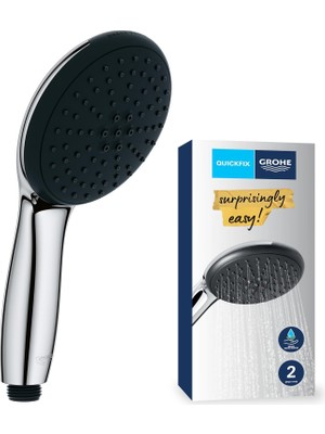 Hansgrohe Grohe Vitalio Start 110 El Duşu, 2 Akışlı (Yağmur & Jet), Smartswitch, 110MM Yuvarlak Duş Başlığı, S