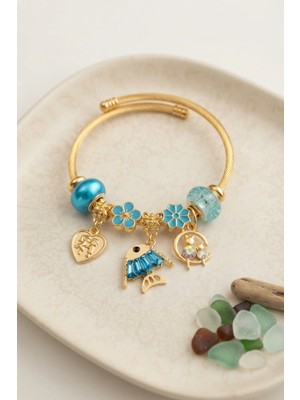 Belirtilmemiş Balık Charmlı Renk Gold Bileklik