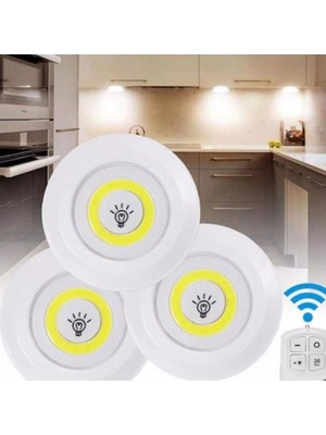 Renas Store Uzaktan Kumandalı 3 Lü Spot LED Lamba Kablosuz Pilli Işıldak