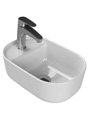 MarkEntegra 42X28 cm Turkuaz Seramik Tezgah Üstü Lavabo